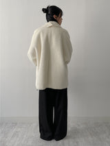 [wool 30%] ヘアシングルオーバーフィットハーフコート