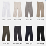  Wonderant Cotton Ton-Tuck Banding Wide Pants