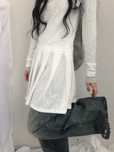 line and pleated dress