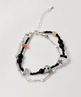 Layered Beads Cross Gemini Bracelet