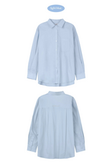 BASIC MELLOW EMBROIDERY SHIRT (LIGHT BLUE)