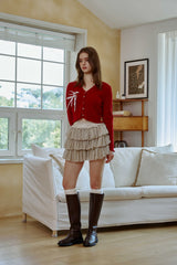 LUCID RIBBON CARDIGAN / RED