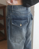 Vico back pocket wide denim pants