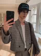 Grove Check Cutting Crop Blazer