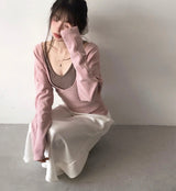 eove pink v sleeveless + wrap slim top set
