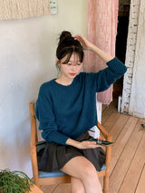 [SHOPPERMADE] パイウールルーズフィットクロップニット (4color)