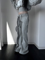 slim-fit bootcut track pants (2color)