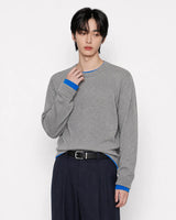 (UNISEX) カラーブロック ラウンド ニット