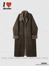 Modern Warm Suede Mustang Long Coat