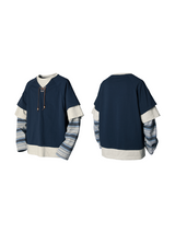 RELABEL Spatial Relations (Parallel Lines) Four-Colour Striped Patchwork Knotted Beaded Faux Three-Piece Long-Sleeved T-Shirt