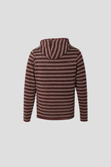 Diagonal button knit hoodie