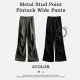 Lec Pintuck Metal Stud Parasuit Pants