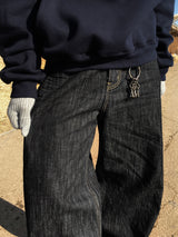 Throw Indigo Embo Washed Denim Pants