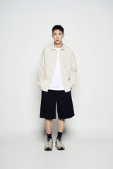25SS 25SS ストライプセットアップルーズフィットシャツ アイボリー