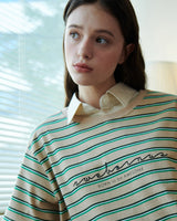 STRIPE LOGO T-SHIRT [BEIGE]