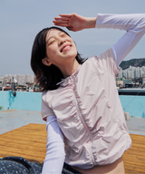 SHIRRED WINDBREAKER - PINK
