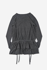 Frill tie waist blouse top
