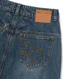 VINTAGE CARGO DENIM LONG SKIRT [DARK BLUE]