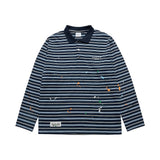 26SSストライプ ペイント ロングスリーブ Tシャツ
