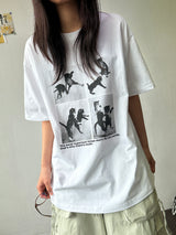 ジュジュ フォーセクション ブラックホワイト オーバーサイズTシャツ - 4カラー