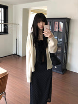 V-knit cardigan (2 colors)