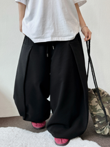 エンジェルズウィング👼🏻フォルディングツーピンタックバルーンロングパンツ🧸🤍❤🩶🖤5カラー