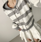 Beaded Dangara Snap Knit Hooded