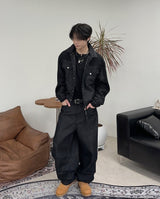 レペルバックストラップデニムパンツ