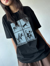 ジュジュ フォーセクション ブラックホワイト オーバーサイズTシャツ - 4カラー