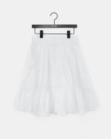 Todi Pintuck Lace Flare Back-Banding Midi Skirt