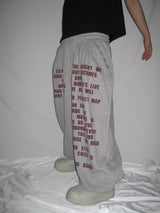 Lettering Eyelet Sweatpants(3c)