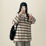 Cog color Dangara collar long sleeve tee 