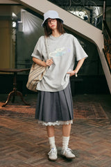 パッチワークフローラルエンブロイダリーTシャツ