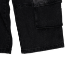 overlap denim pocket pants