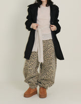 (Leopard Item) Kiya leopard printed balloon-fit wide pants