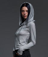 [NF] ROSE MUSK COWL HOODIE (SILVER)_F24QB278