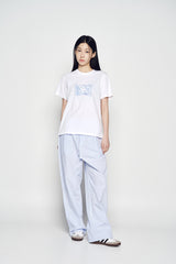 25SS STRIPE SET-UP LOOSE FIT PANTS BLUE