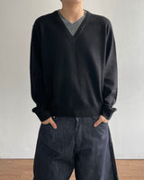 Inset Layered V-neck Knit