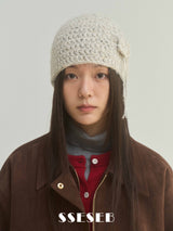 Clover Broach Beanie - L/Grey