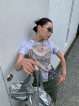 クリードペインティングショートスリーブラグランTシャツ