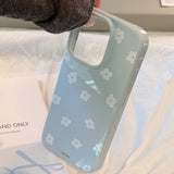 Chiffon Blue White Summer Flower Hard Case iPhone Case
