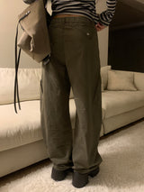 Rover Flap Pocket Back Banding ワイドカーゴロングパンツ (2 Colors)