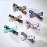Marble ribbon hairclip (6color)