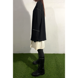 SLIP NECK OVERLOCKED TOP : BLACK