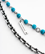 BBD Stone Ball 2-Line Pants Chain (Silver&Turquoise)