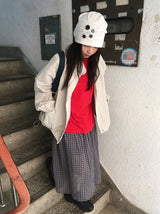 Heyo Check Banding Long Skirt