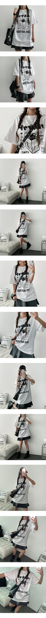 デュデットハイドアンドシークキャット半袖Tシャツ (2 colors)
