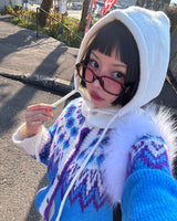 アーガイルカウチンノルディックニットカーディガン