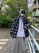 Coach Check Over Hooded Shirt (2color)