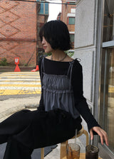 メッシュシャーリングトップ